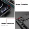For iPhone 13 Pro Max Case Shockproof Armor Slide Card Holder Cover For iPhone 14 15 12 11 Slot Store 4 Cards Wallet Phone Funda 5