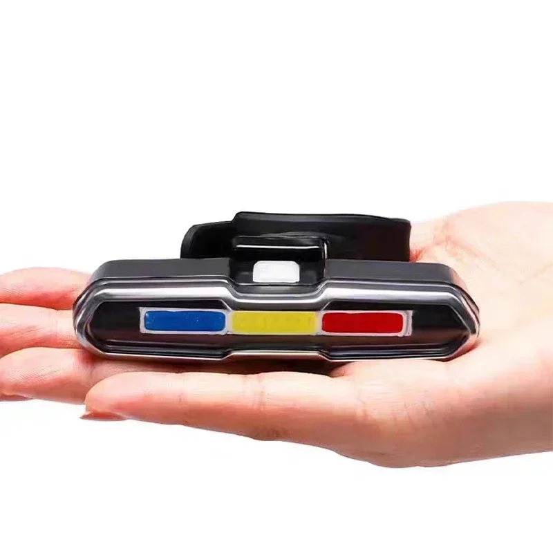 Bike Rear Tail Light 560 MAh Bicycle Lights Memory Mode Rainbow LED Warning Rech