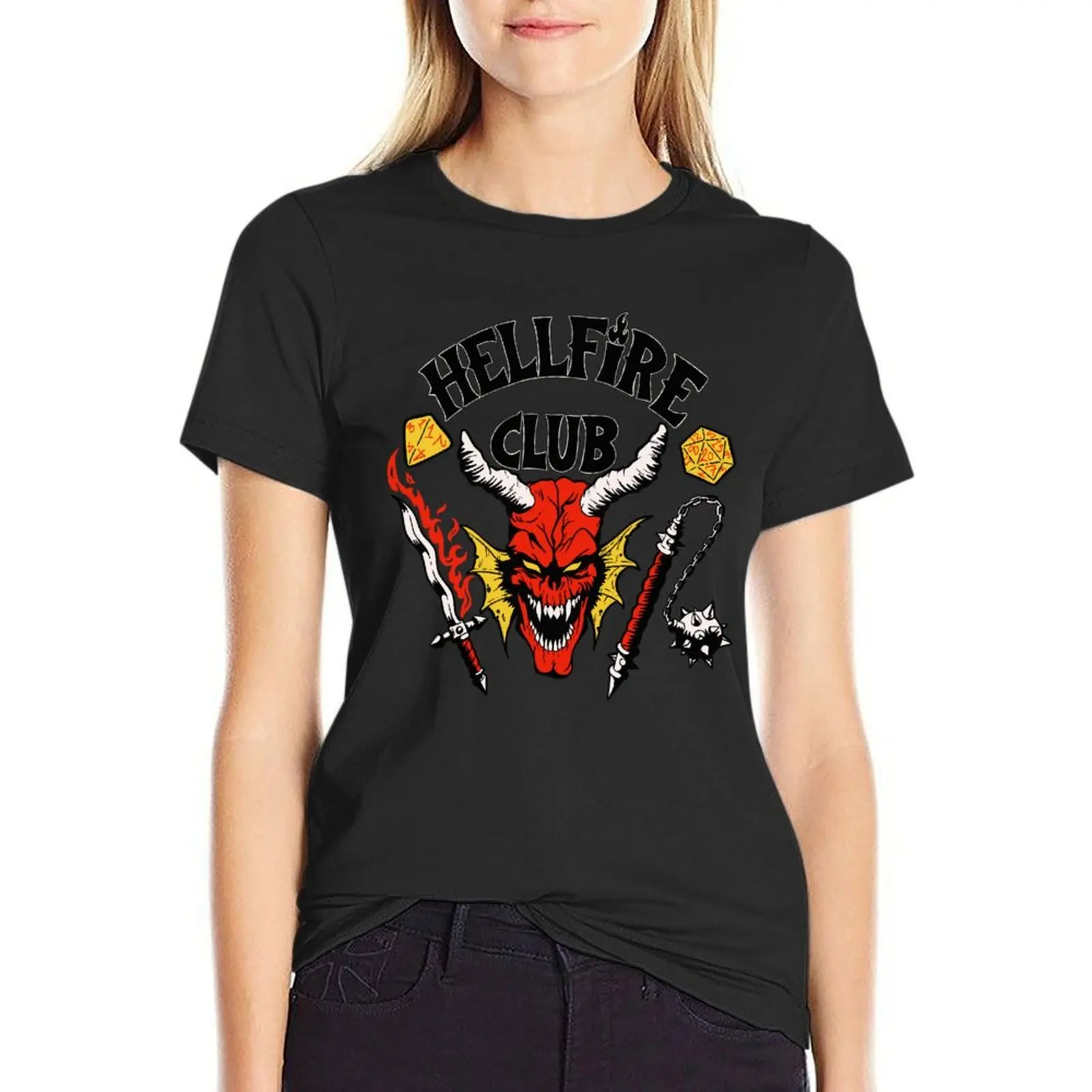 

Hellfire T-shirt Blouse Female clothing korean fashion clothes for Women