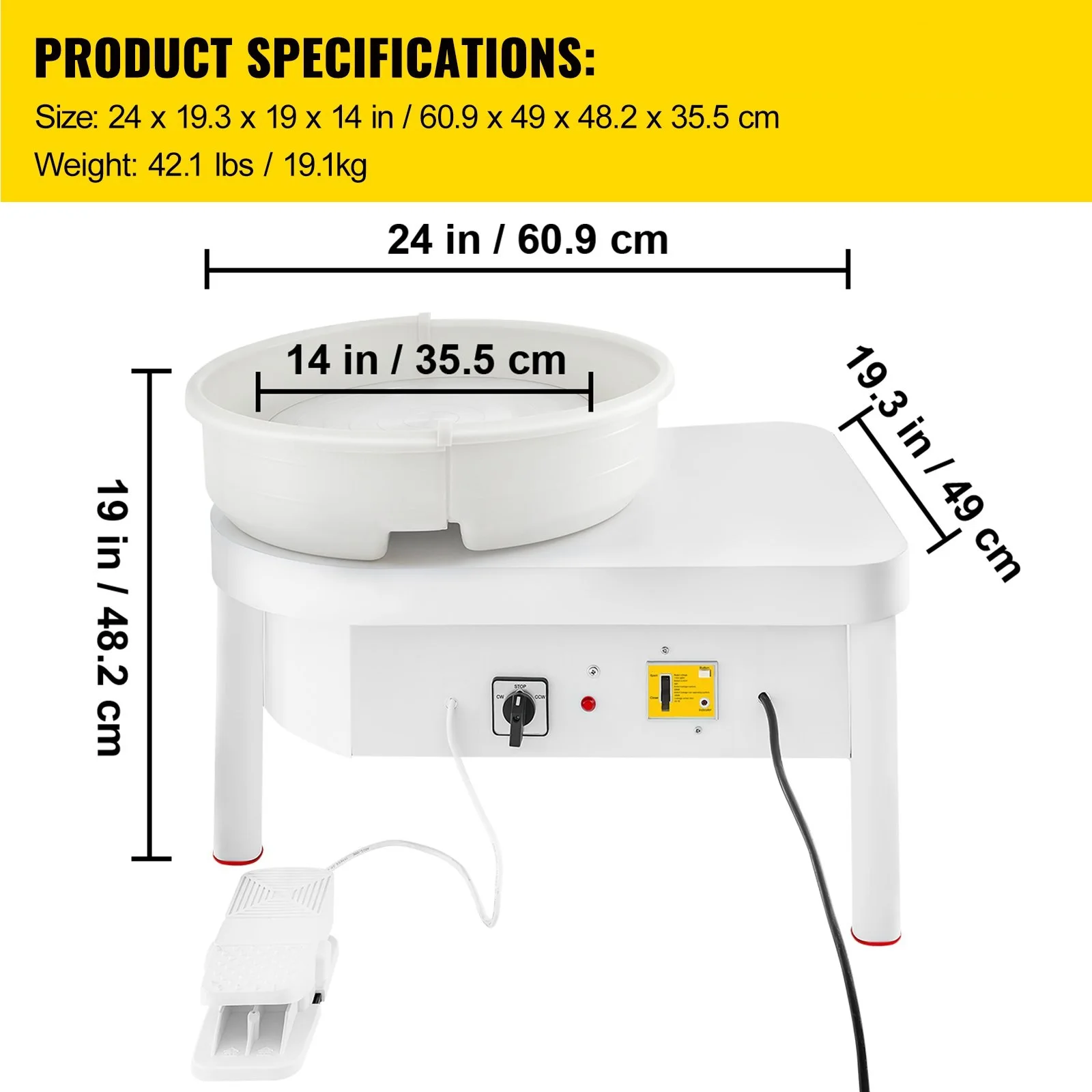 450W Pottery Forming Machine 36cm Pottery Wheel Ceramic Machine Foot Pedal Wheel DIY Clay Art Craft 220V/110V pottery wheel ceramic tools