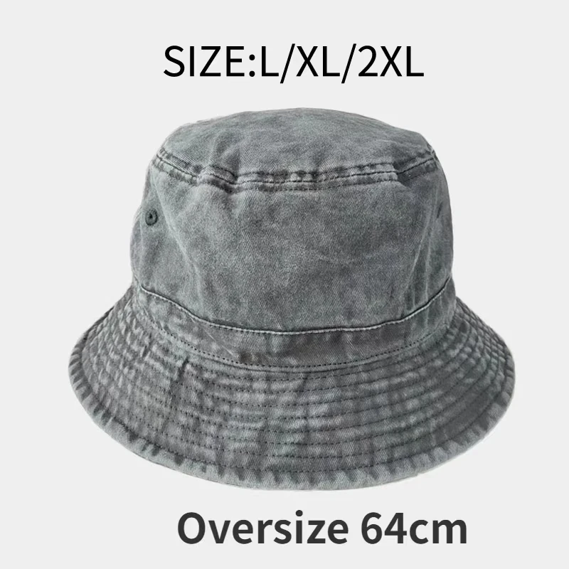Big Head Plus Size Bucket Hat for Men Pure Cotton Panama Fisherman Hat 59cm 60cm 62cm 63cm