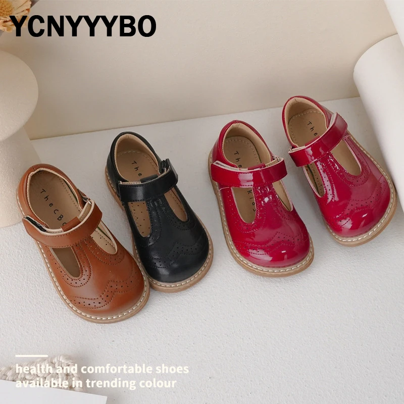 

Туфли детские коричневые, брендовые, балетные, для маленьких девочек, мягкие, для принцесс, Мэри Джейн, осень