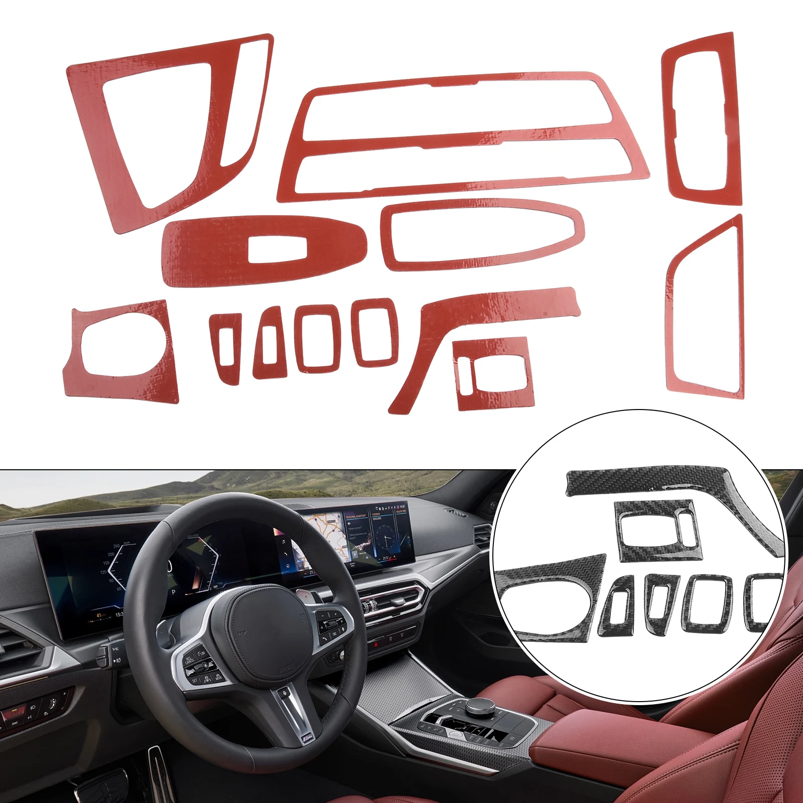 

13 шт., Декоративные Чехлы из углеродного волокна для BMW 3 4 Series F30 F34