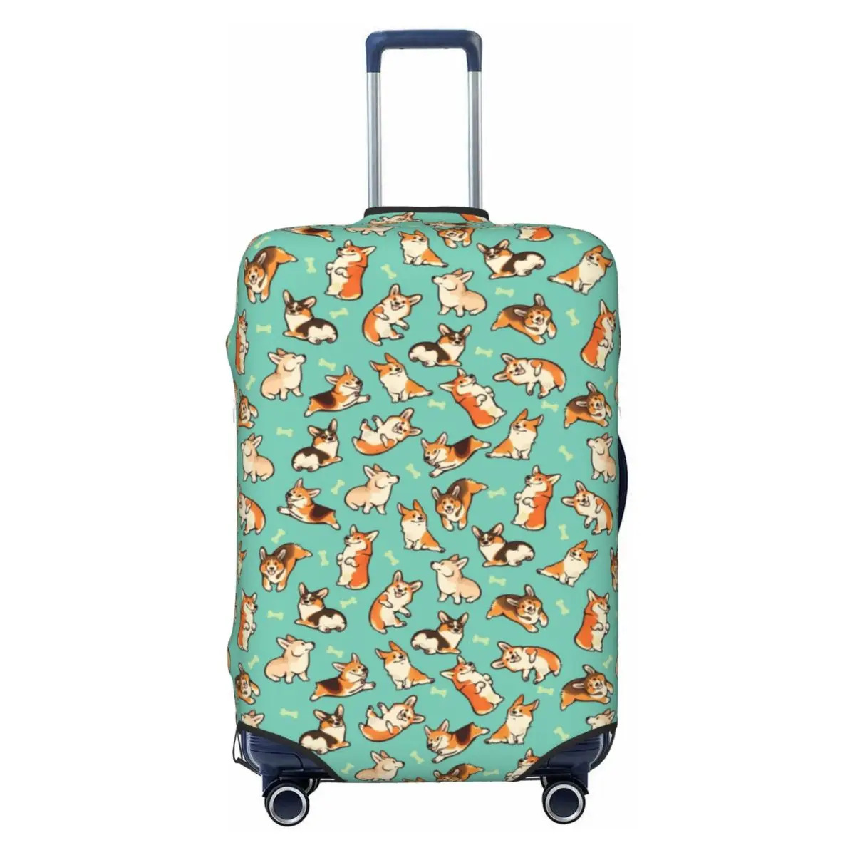 Jolly Corgis Travel Luggage Cover Elastic Suitcase Cover Protector Fit 18-32 Inch