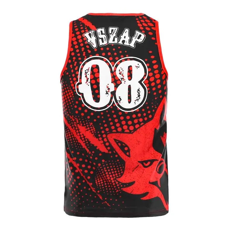 VSZAP Fighting Sport Polyester Sleeveless S-2XL Black Elastic Fighting Wolf Fist Gym Muay Thai Jujutsu Tank Top