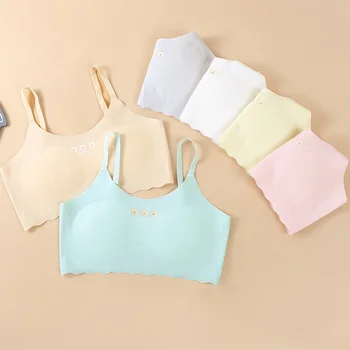 여아용 심리스 부드러운 속옷, 소녀 랩 가슴 발달 조끼, 학생 스포츠 브라, 8-18 세, 신상