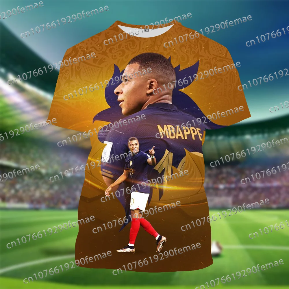 Latest Mbappé 3D Printed Fans Men's T-shirt Short Sleeve Daily Fashion Casual Commemorative T-shirt Top 5