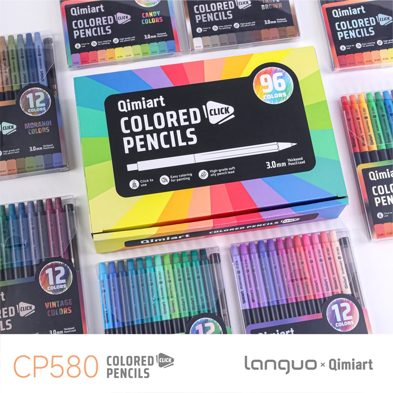 Set di Matite Meccaniche Languo da 3.0mm, 12-96 Colori, con Mina Morbida a Olio per Schizzi, Disegno, Colorazione, Forniture Scolastiche - immagine 2