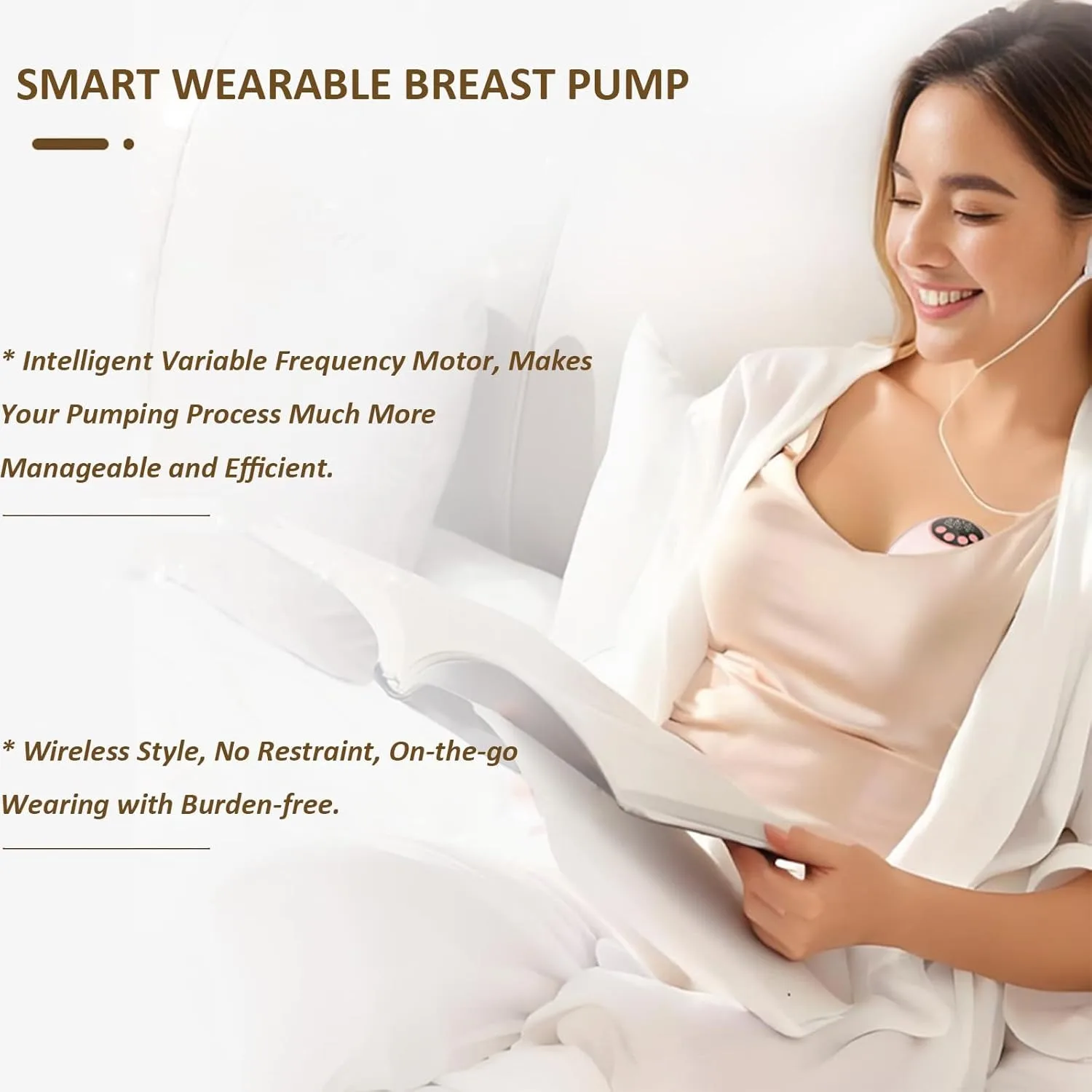 Upgrade Electric Breast Pump Handsfree UV Sterilize & Heating Base BPAFree Silent Invisible Portable Double Breastmilk Pump