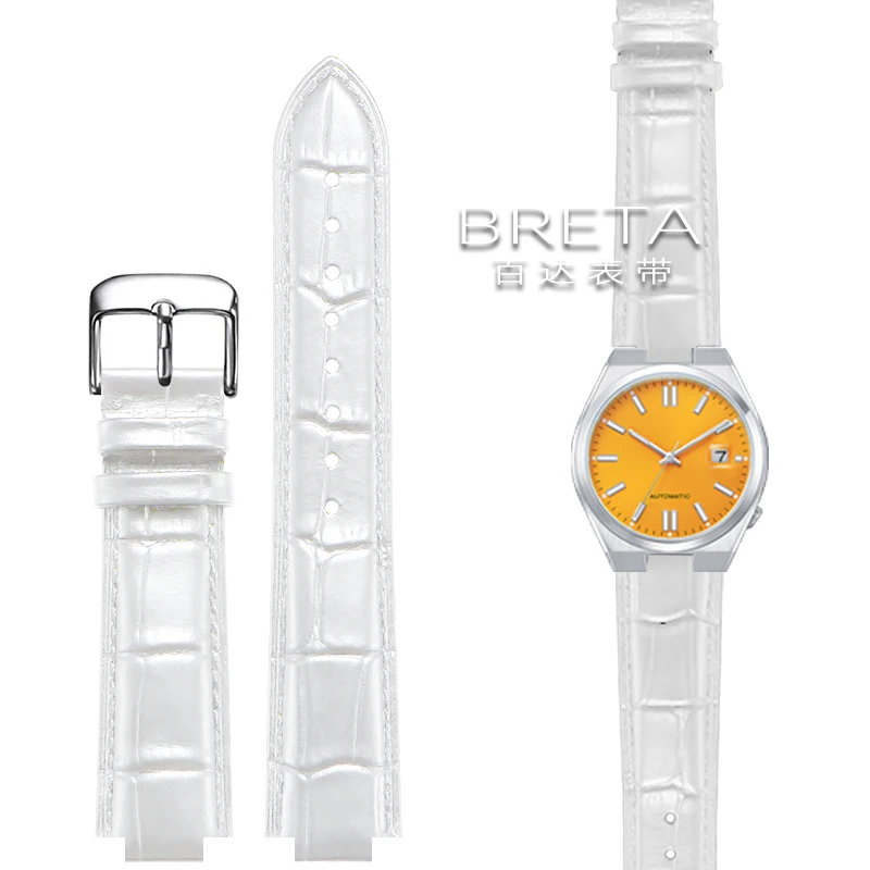 Premium Genuine Leather Watch Strap with Butterfly Clasp and Concave Ends