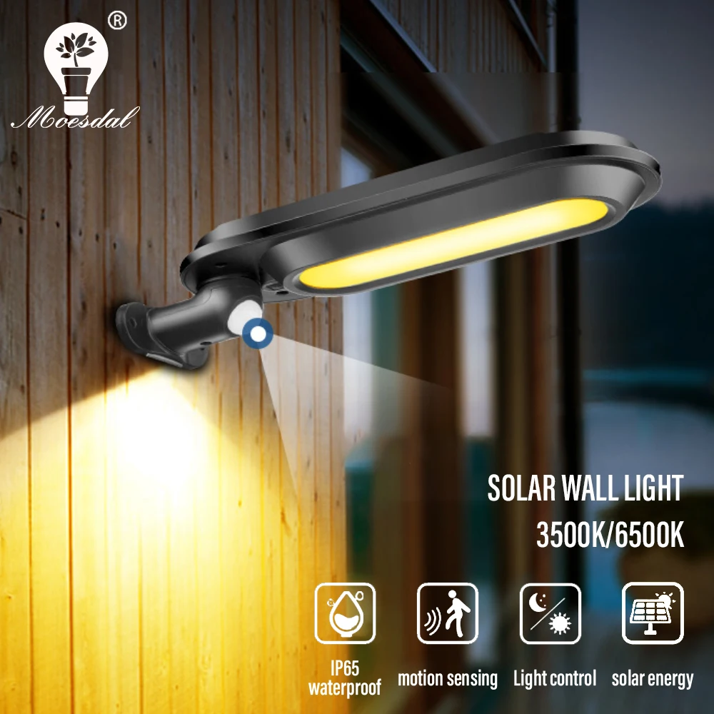 Outdoor Solar Wall Light Street Light, OutdoorWaterproof, Motion Sensor, Security Lighting for Garden, Yard, Path, 4 Modes