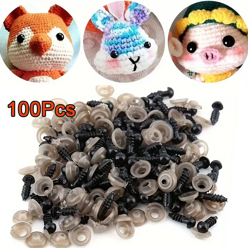 Plastic Safety Eyes 100/50pcs Oval Plastic Bear and Noses for Stuffed Animals with Washers