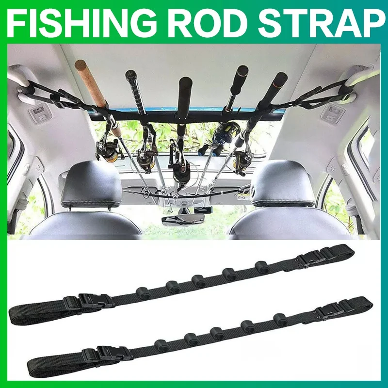 Convenient Car Fishing Rod Saver Vehicle Rod Carrier Band Rod Holder Belt  Strap 1PC