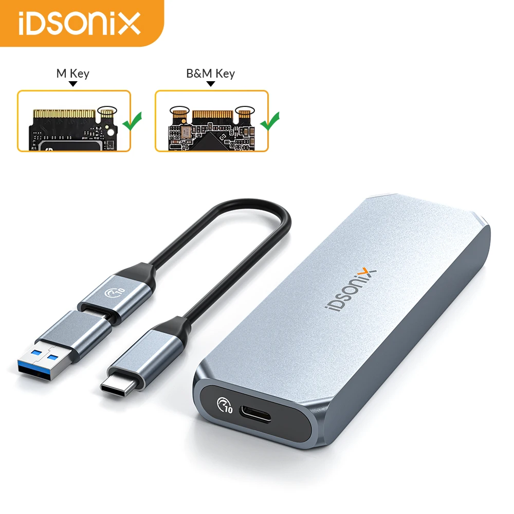 Корпус SSD IDSONIX M2 NVMe, 10 Гбит/с, PCIe и 6 Гбит/с SATA Type C M.2
