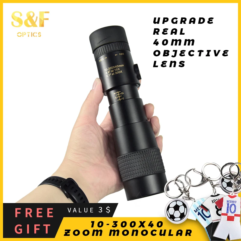 

Zoom Monocular Telescope High Power 10-300x40mm HD Upgrade Portable with Tripod&Phone Holder for Bird Watching Hunting Camping