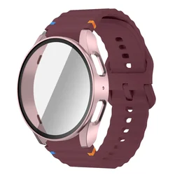 Cinturino in silicone con protezione dello schermo in vetro temperato e custodia bumper