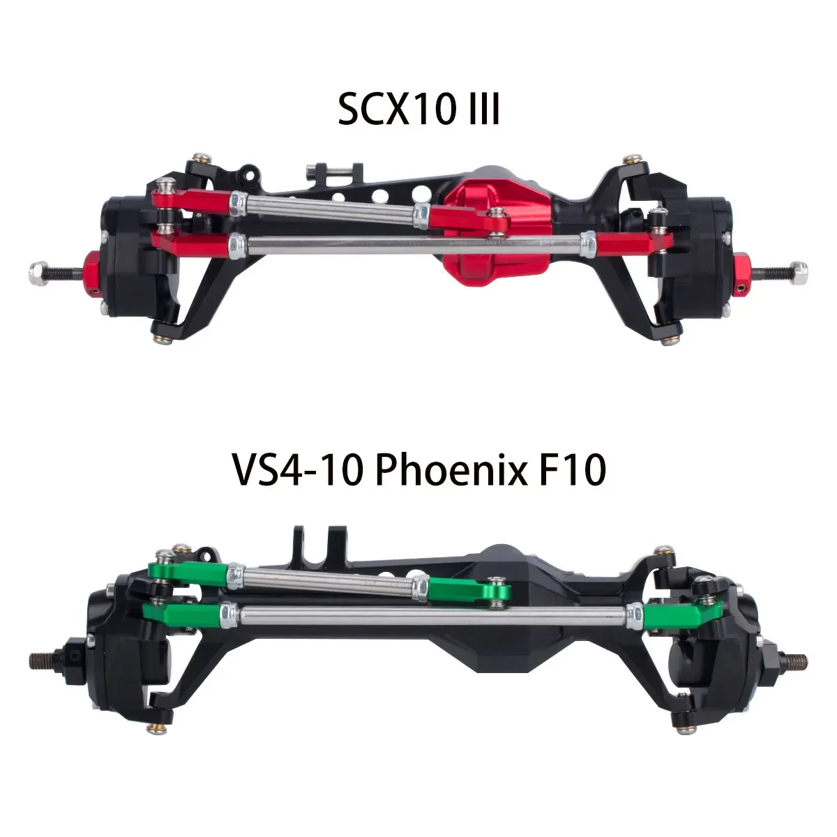 1/10 RC Crawler Metal BTA Servo Mount & Hydraulic Steering Link Kit – Upgrade For VP VS4-10 Portal Axle, Red