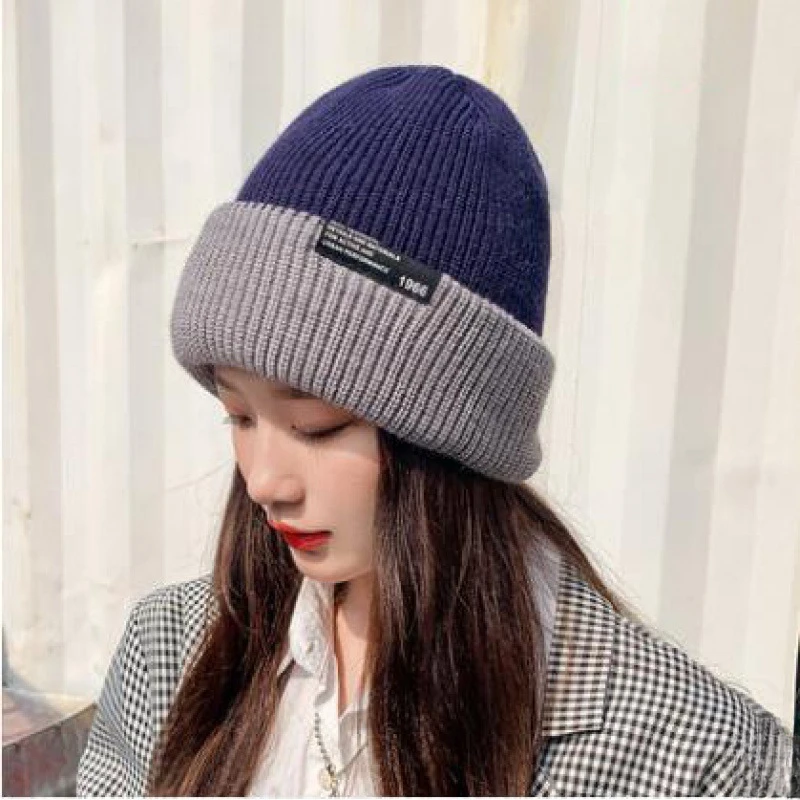 Winter Korean Hat Women's Knitted Hat Round Face Warm Hat Fashion Cute Woolen Hat