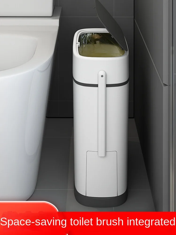 Smart Trash Can for Bathroom, Waste Bin, One Key Garbage Bin, Bag Holder in the Kitchen with Brush for Toilet, 12L/14l Sa15337e90ac34ee8aeb2bbd846d3e0e7o