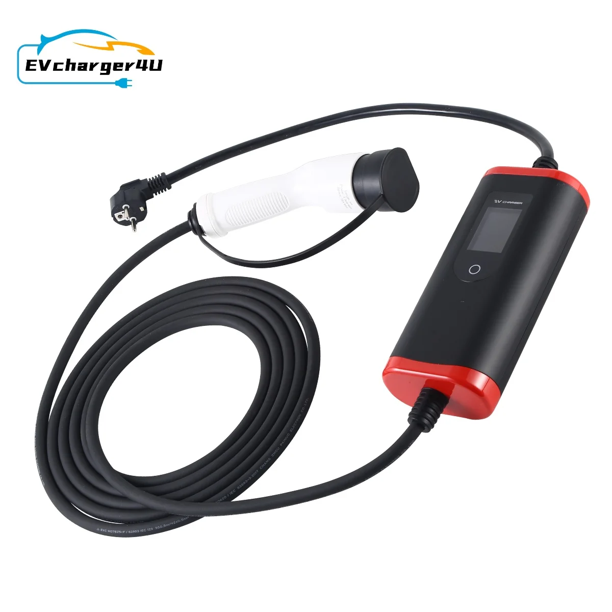 EV Charger Type 2  Type 1 GBT Portable EV Charging Box 5M Cable 8A/10A/13A/16A Switchable Current SCHUKO Plug for Electric Car