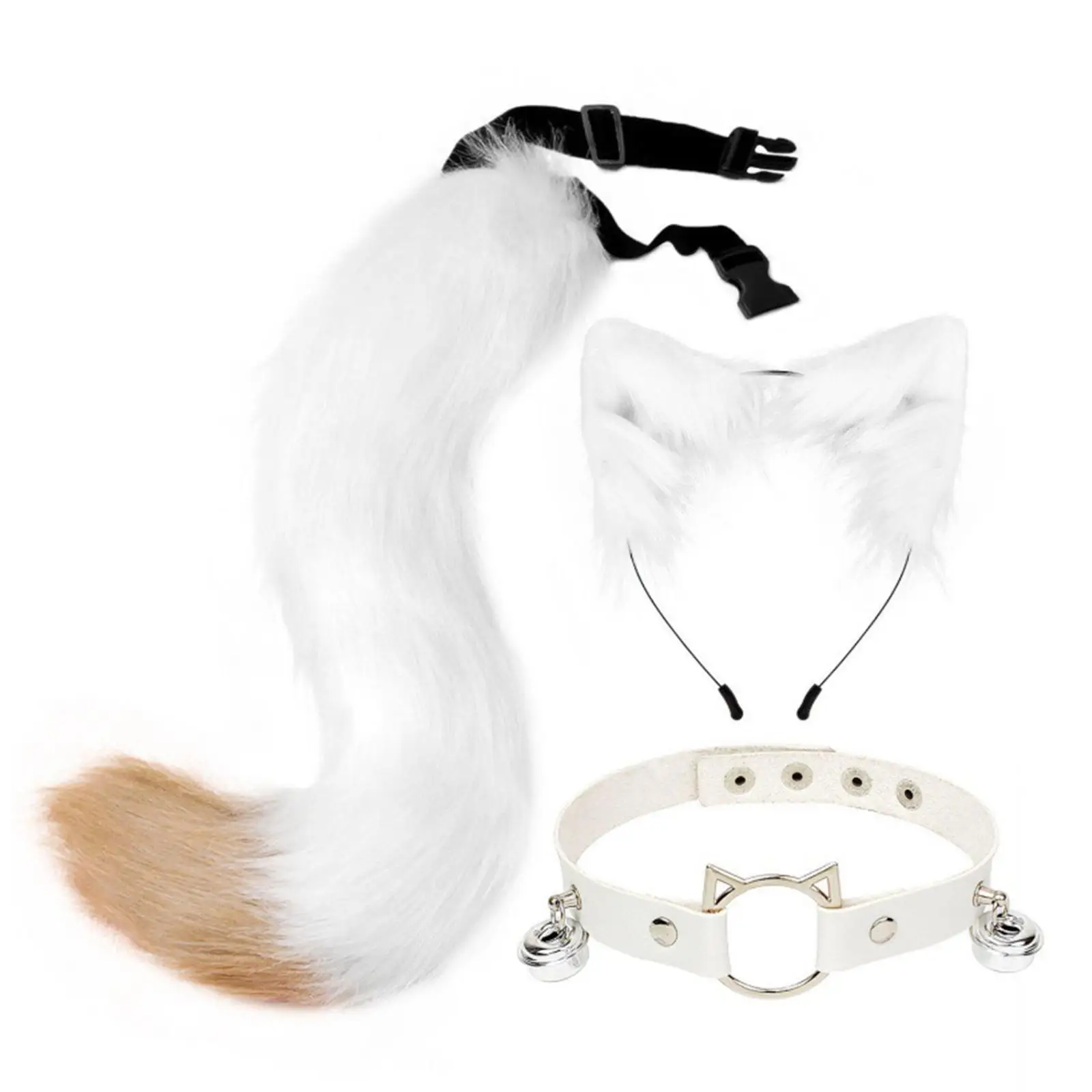 Orecchie e coda lunga Set Faux Cosplay Gifts Cat Ear fascia copricapo copricapo per la festa di natale carnevale Masquerade bambini