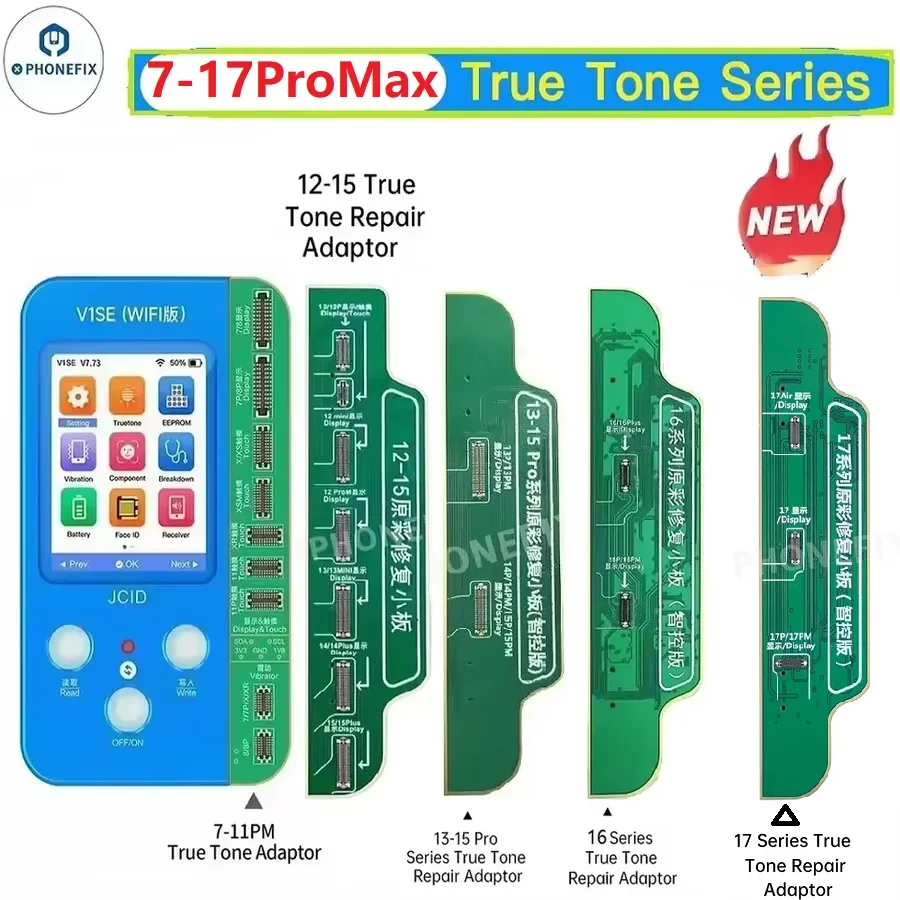 JCIDスクリーントゥルートーンリペアアダプター iPhone 7-X、11
