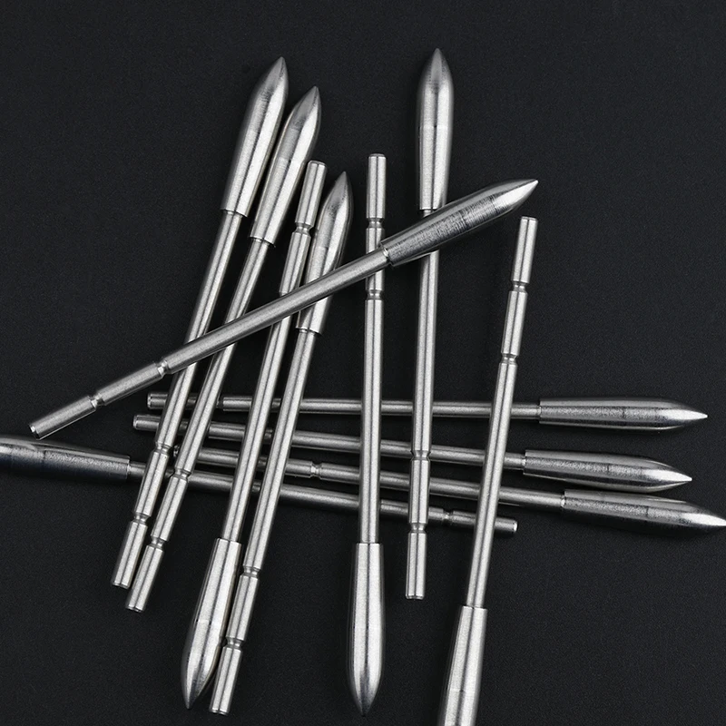 80/100/120gr Arrowheads Arrow Point for ID 3.2 mm Arrow Shaft OD 4.6/4.8/5.0mm Broad Head Target Archery Hunting 12PCS archery arrowhead
