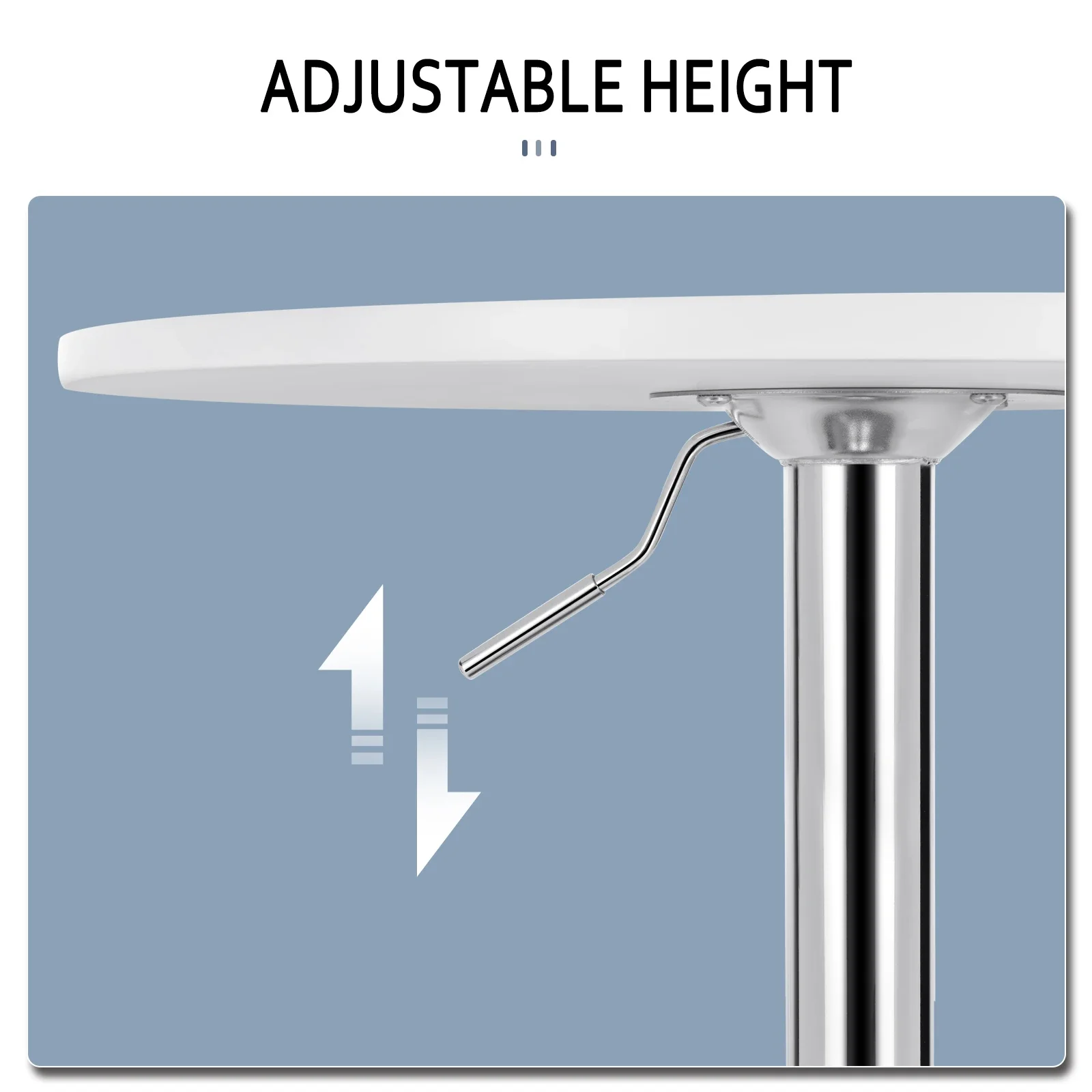 WOLTU Drehbarer runder MDF-Bartisch mit verstellbarer Höhe, Bistro-Partytisch für Kaffee, Küche, Wohnzimmer – Detail 13
