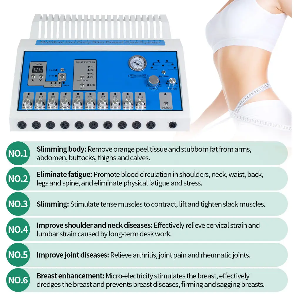 New Arrival Infrared Heat Russian Wave Electric Muscle Stimulate EMS Machine Vacuum Massage Body Shaping for Home or Salon 5