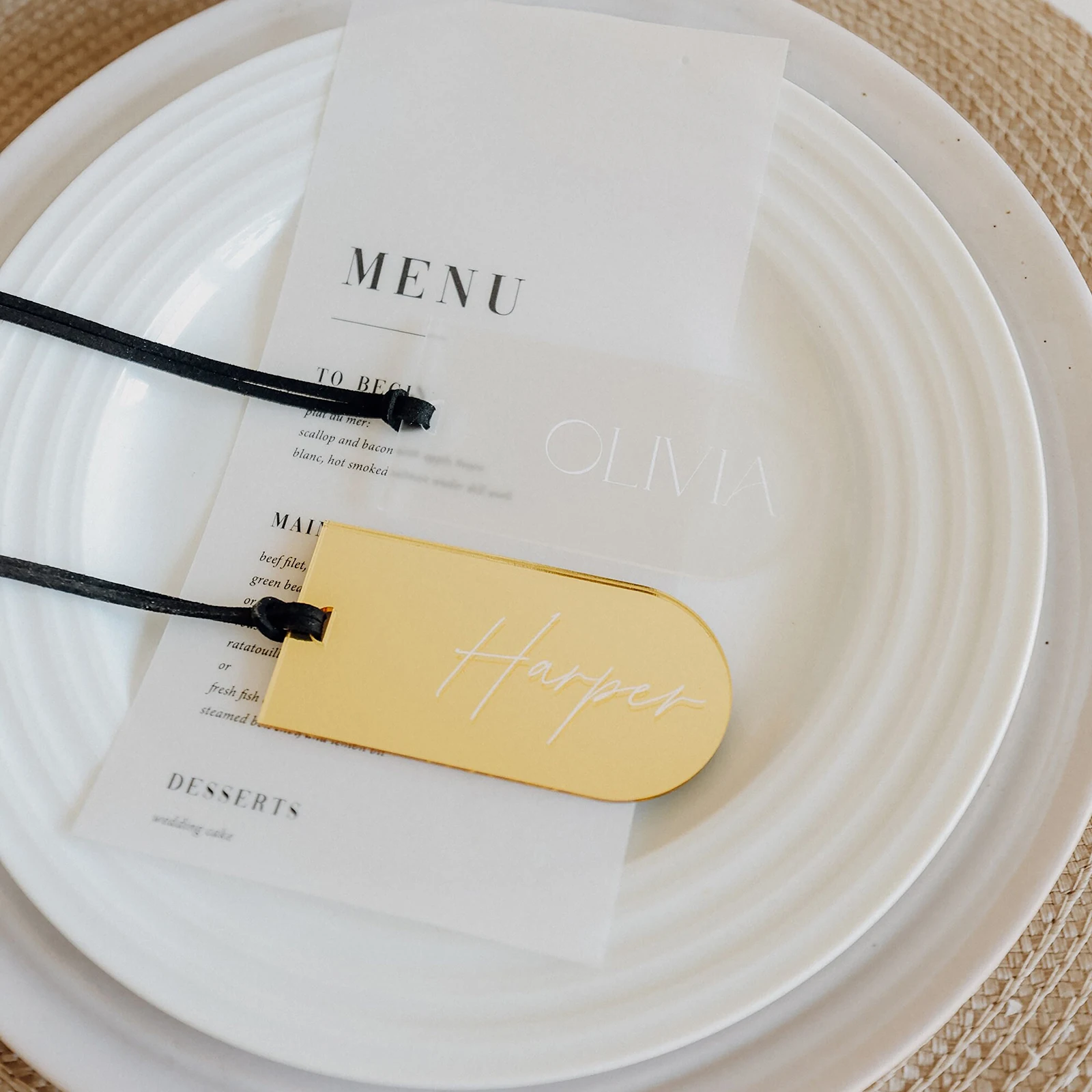 Blank Arch Acrylic Luggage Tag Wedding Place Card Guest Escort