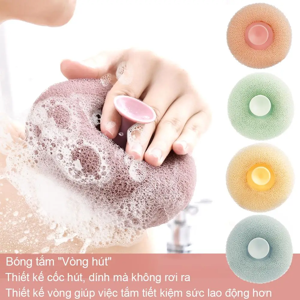 Bath Towel Scrub Bath Massage Shower Ball With Sucker Scrub Bath Exfoliator Mud Wipe Brush Rub Back Sponge H7M9 3
