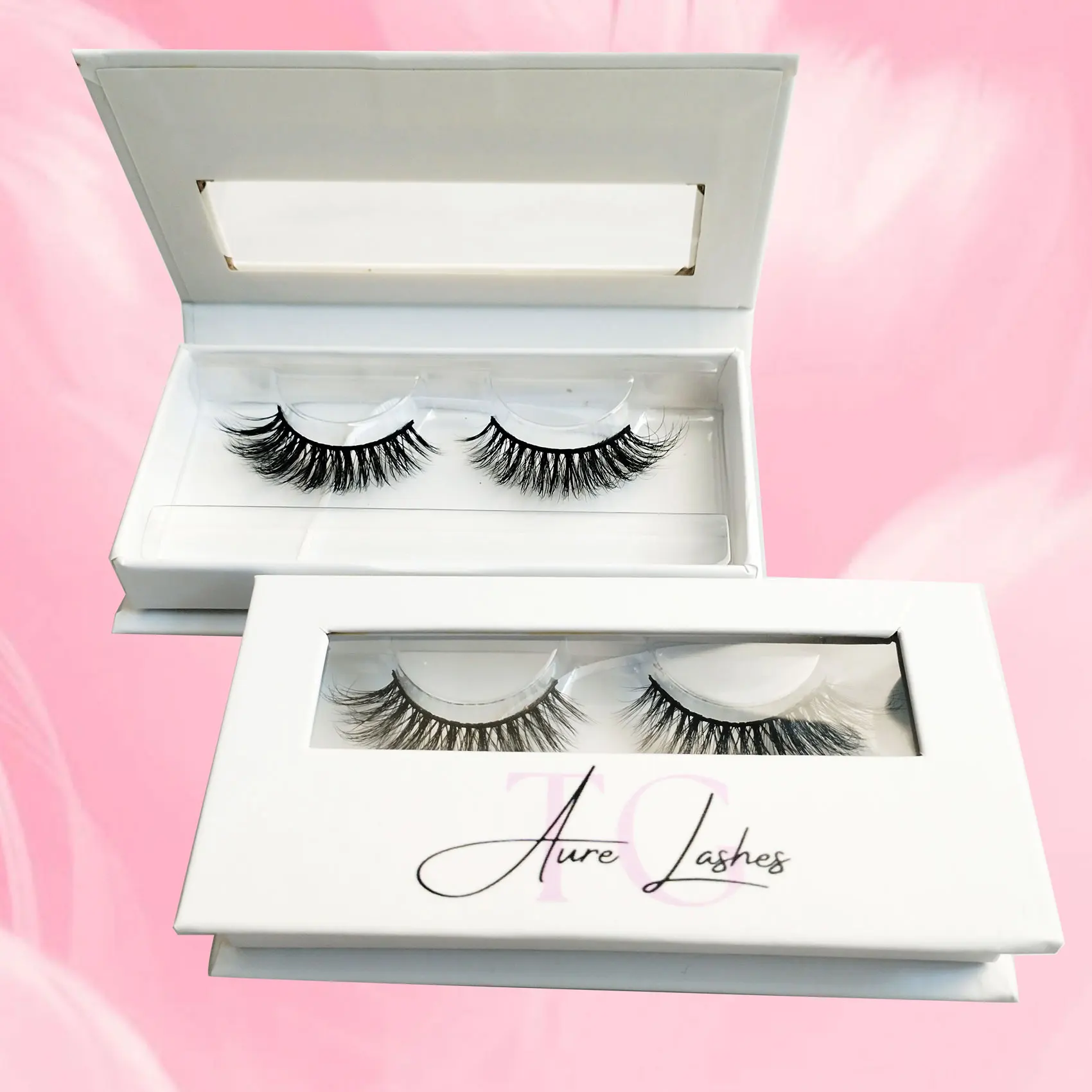 Wholesale Magnetic Eyelash Box Package Customize Natural Mink Cluster Russian Lashes Packaging Logo With Tray Soft Lash Supplier 6