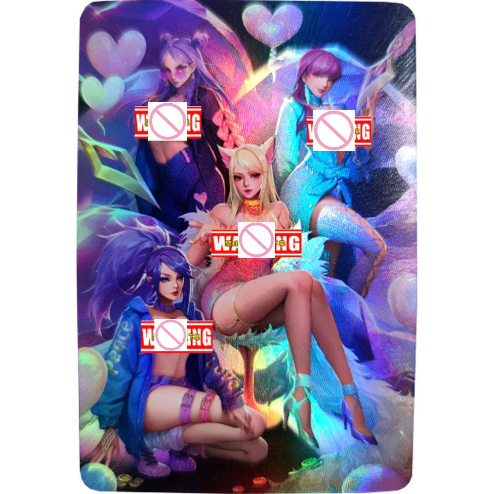 

ACG Sexy Kawaii Girl Nude Card KDA Ali Animation Collection Card Color Flash Exquisite Craftsmanship Gentleman Card Gift 59*86mm