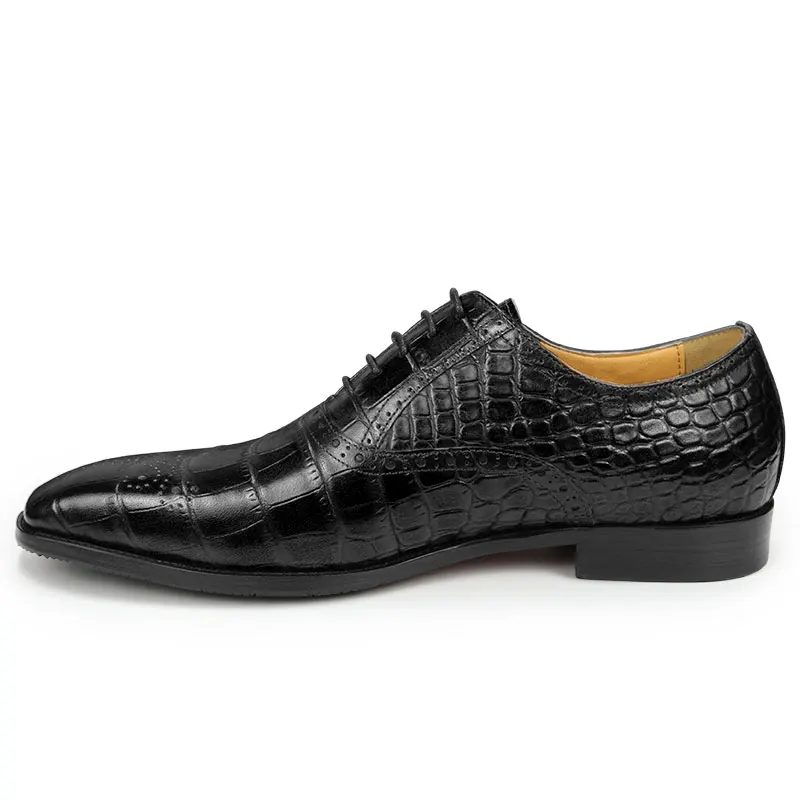 2023 High Quality Oxford Style Dress Men Shoes Brogue Wedding Office Footwear Genuine Leather Lace-up Natural Handmade Size 44