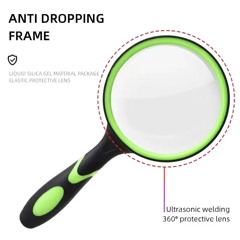 magnifying glass 10X Magnifying Glass For Kids Seniors Handheld Reading Magnifier 50mm Magnifying Lens For Reading Science Nature Exploration