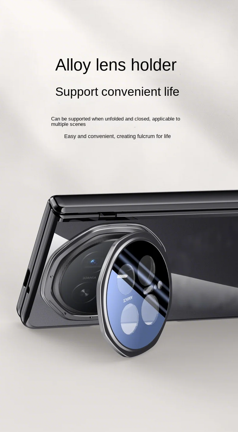 Clear Privacy Screen Tempered Glass Protector Case with All-Inclusive Spring Hinged Holder