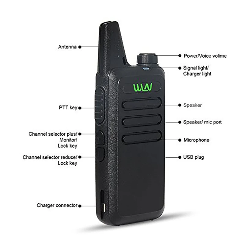 New WLN KD-C1 2/4PCS Mini Handy Portable  Walkie Talkie  UHF 400-470 Mhz KD-C1T  Ham Radio Type-C Charging Mi-Ni Walkie Talkie 2