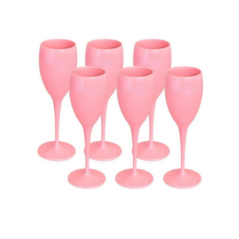 Wine Glasses Acrylic Pink Orange Champagne Flutes