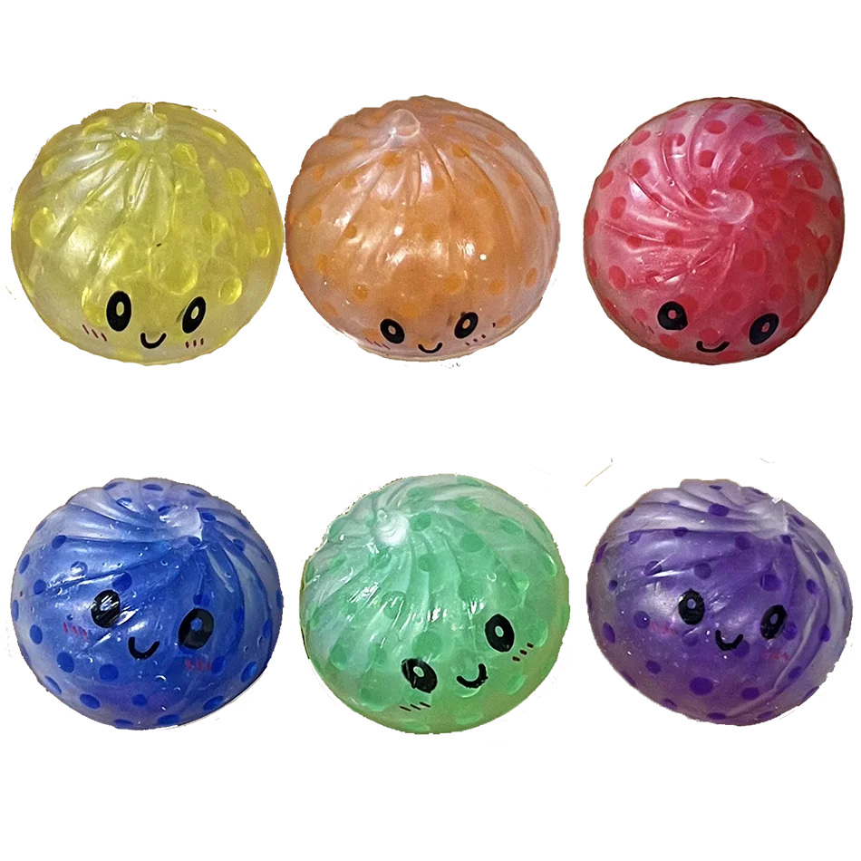 Vibrant Mini Glitter Dumpling Squishy Stress Relief Toy Set