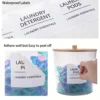 1pcs/2pcs Large Clear Laundry Container for Organizing, Plastic Laundry Dispenser Jars with 3 Bamboo Lids and 3 Labels 4