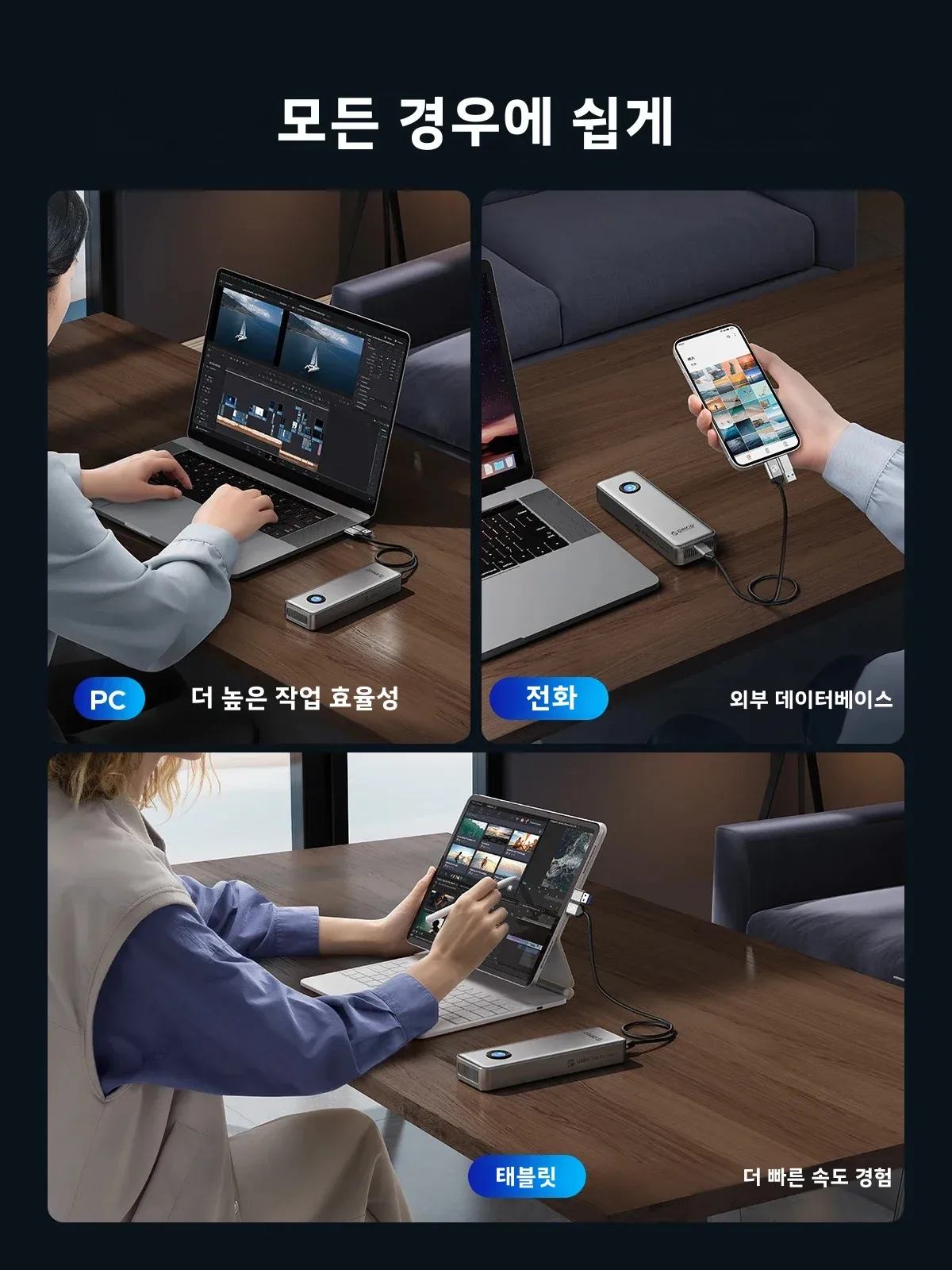 ORICO RGB 40Gbps USB4 M.2 SSD 인클로저, 냉각 선풍기 PCIe4.0 NVME 인클로저 포함, 알루미늄 호환 썬더볼트 3/4, 8TB
