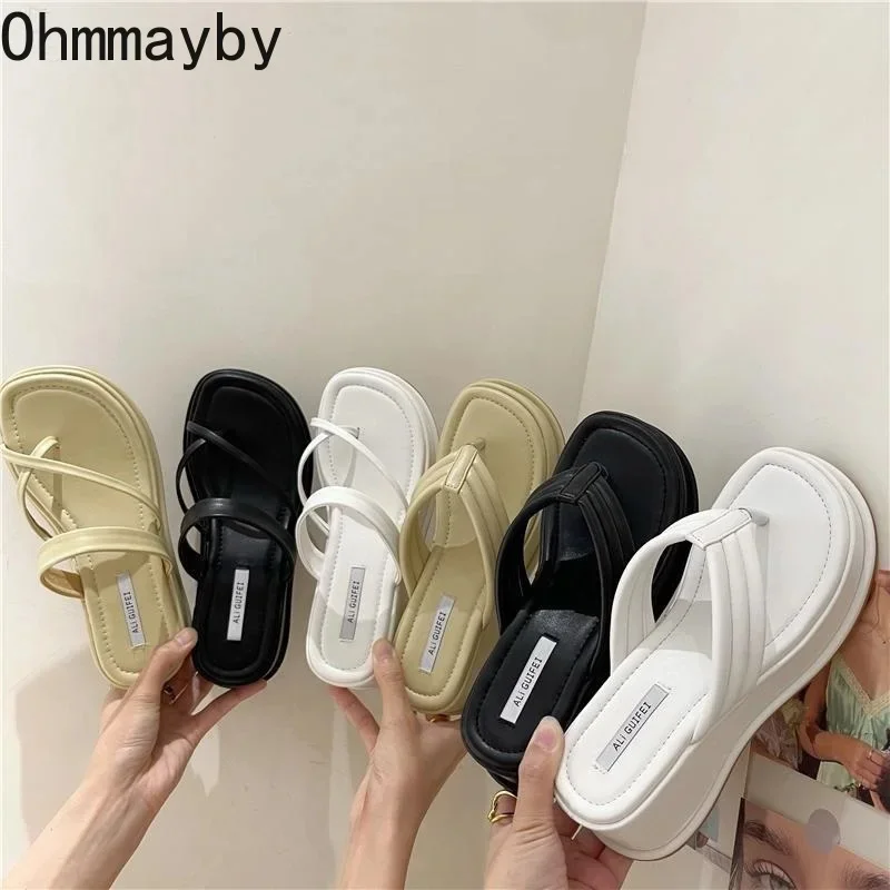 

Summer Platform Women Slippers Clip Toe Slip On Shoes Ladies Casaul Wedges Female Outdoor Party Slides White sandalias mujer