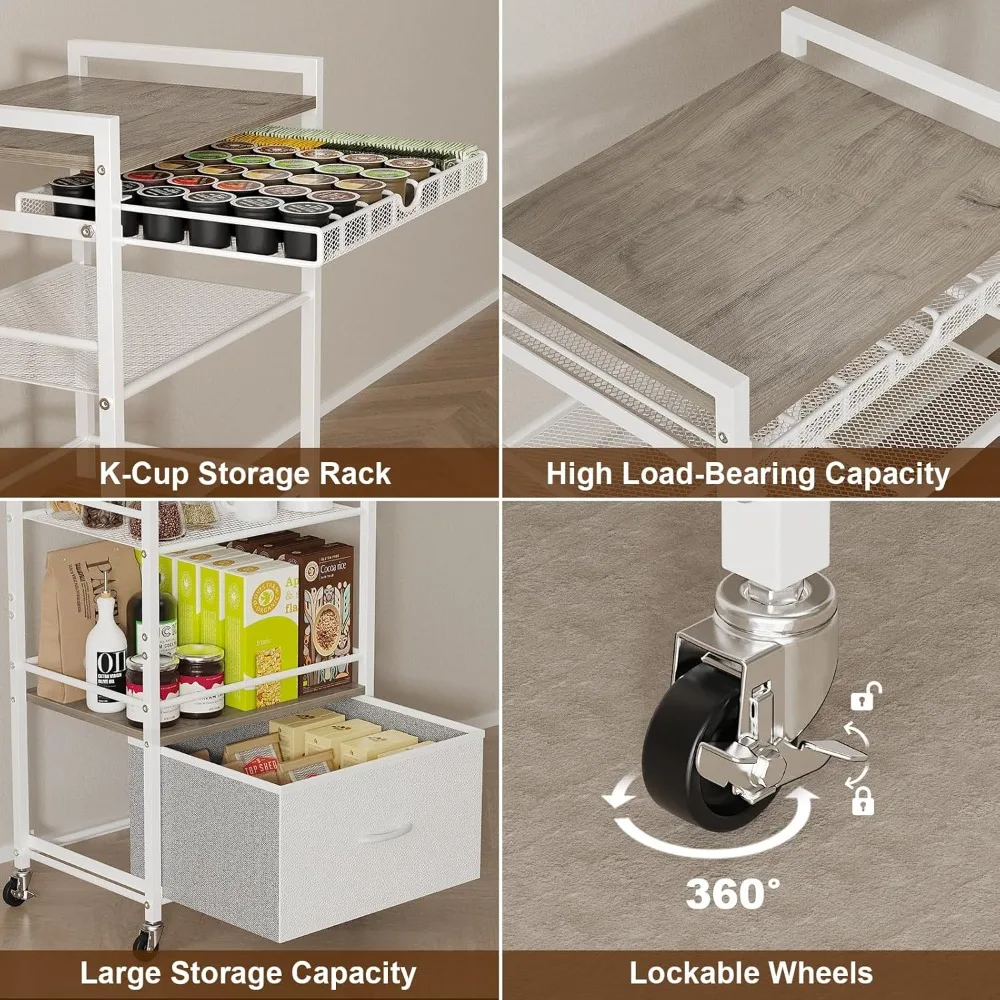 5-Tier Mobile Coffee Bar Cabinet 5