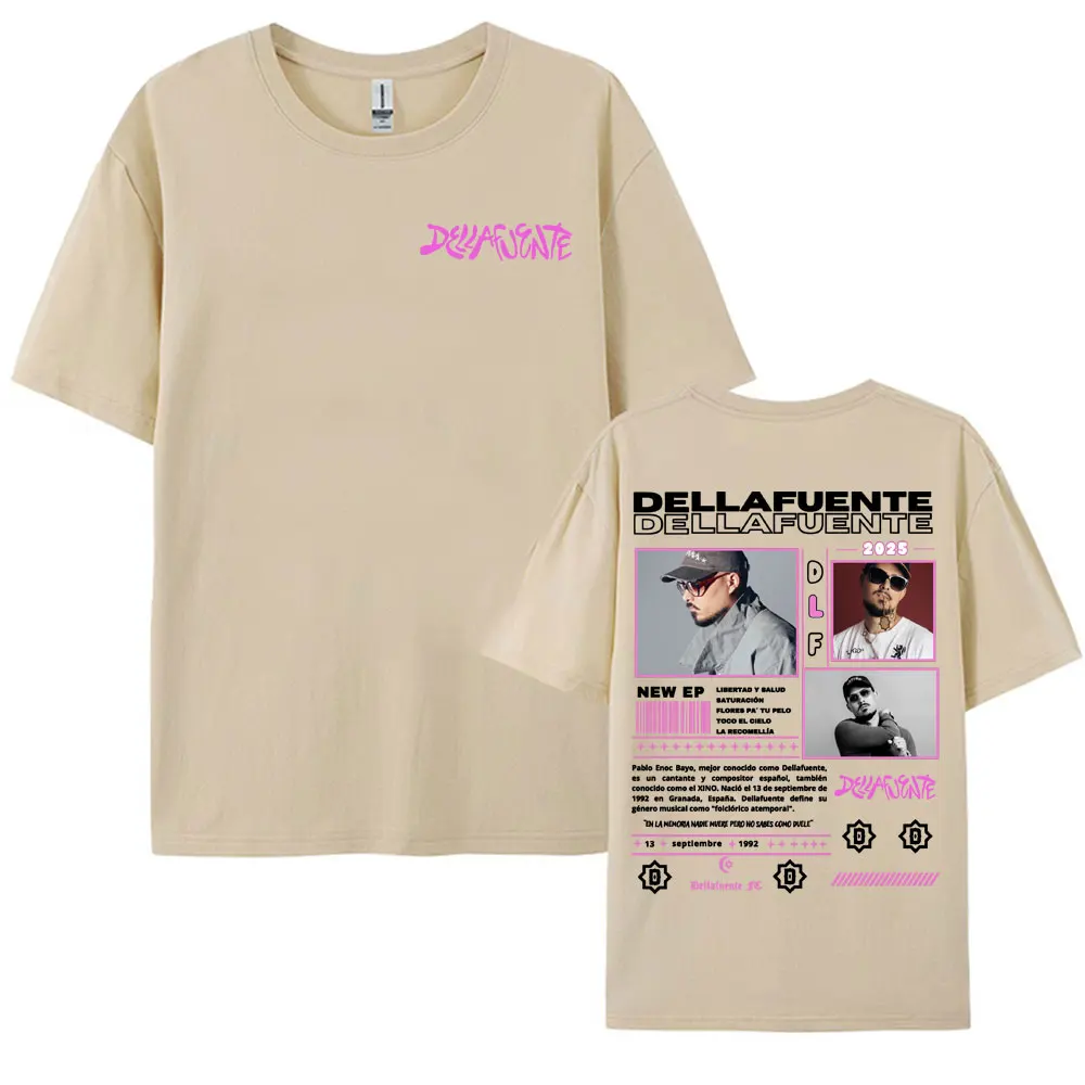 Rapper Dellafuente 2025 Tour Cover T Shirts for Men Fashion Vintage Short Sleeve T Shirt Casual Cotton High Quality T-shirt Tops 6