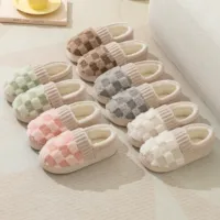 Fashion Couple Winter Wrap Heels Warm Ladies Fluffy Slippers Soft Non-slip Slides For Women Men Indoor Mule Home Cotton Shoes 2