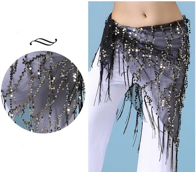 ZEPFJHE Bauchtanz Hüftschal - Paillettenrock Mit Seitenschnürung