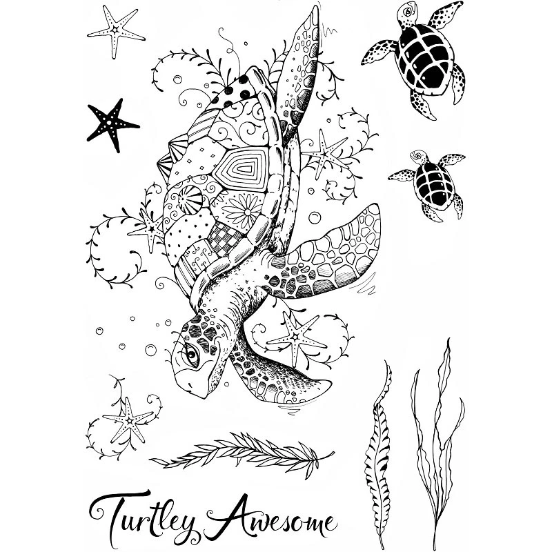 6x8.2inch Turtle Clear Stamp Animals Transparent Silicone Stamps for DIY Scrapbooking Card Making Decoration Supplies X15