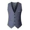 2024 Spring and Autumn New Style British Fashion Men's Suit Vest Slim Waistcoat Men's Vest Korean Style Suit Vest 3