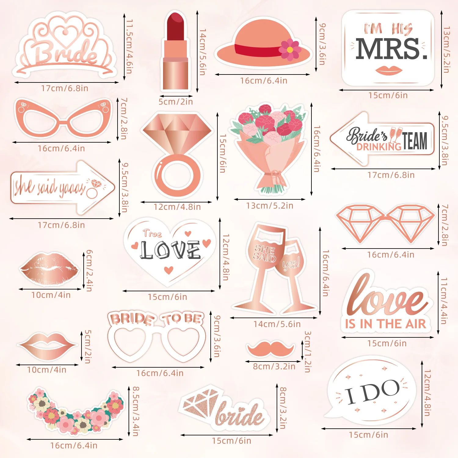 Wedding party bride to be photo props DIY bachelor party photo supplies Hen Party Decoration - 5