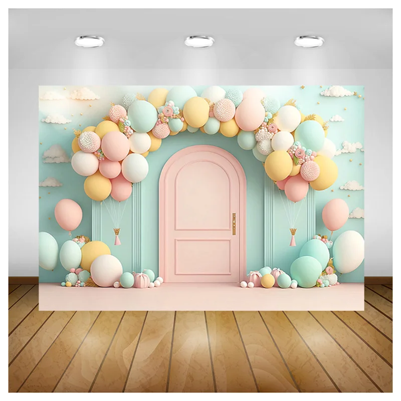 

SHENGYONGBAO Birthday Newborn Photography Backdrops Prop Air Balloon Portrait Party Baby Shower Photo Studio Background BB-07